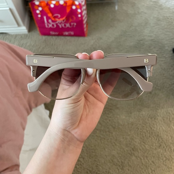 Balenciaga Pink Rose Mauve Blush Creme Gold Rim Sunglasses - Picture 5 of 9